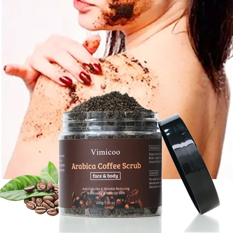 

Private Label Facial Face Skin Care Organic Vegan Whitening Exfoliating Cleansing Sugar Bodyscrub Arabica Coffee Body Scrub