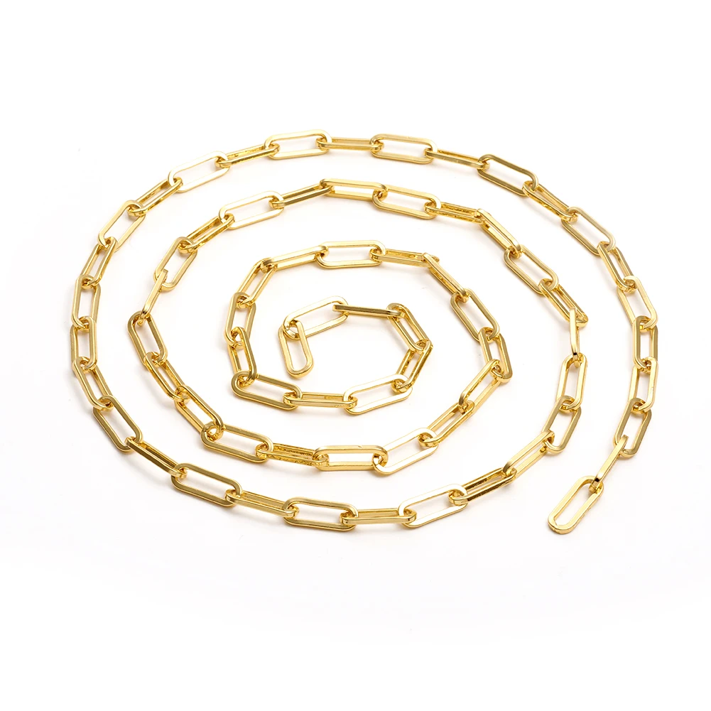 

Pandahall Brass Flat Oval Drawn Elongated Cable Paper Clip Chains