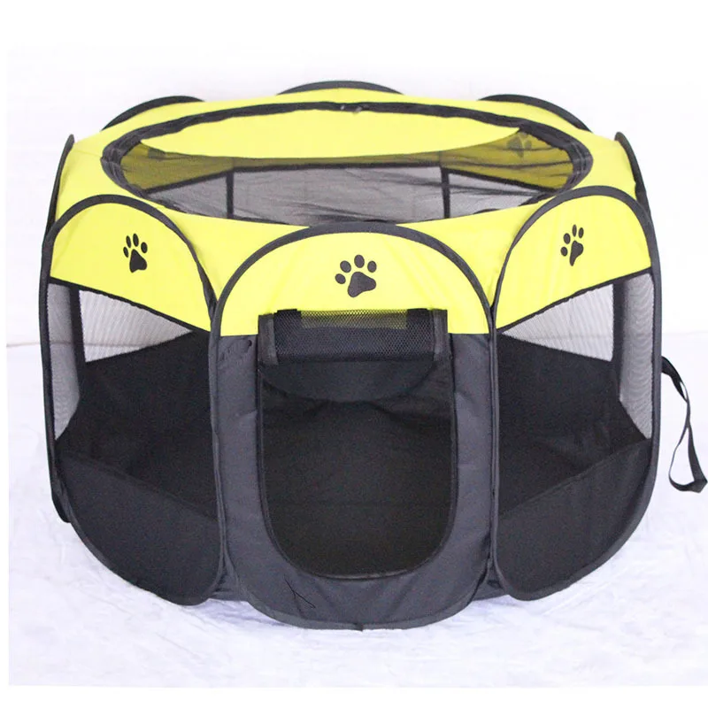 

Portable Foldable Pet Playpen Tent with Carrying Case & Collapsible Travel Bowl Water Resistant Removable Shade, Customized color