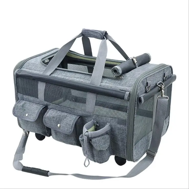 

LDLC Extra large outdoor wheeled pet carrier walking dog carrier, Grey