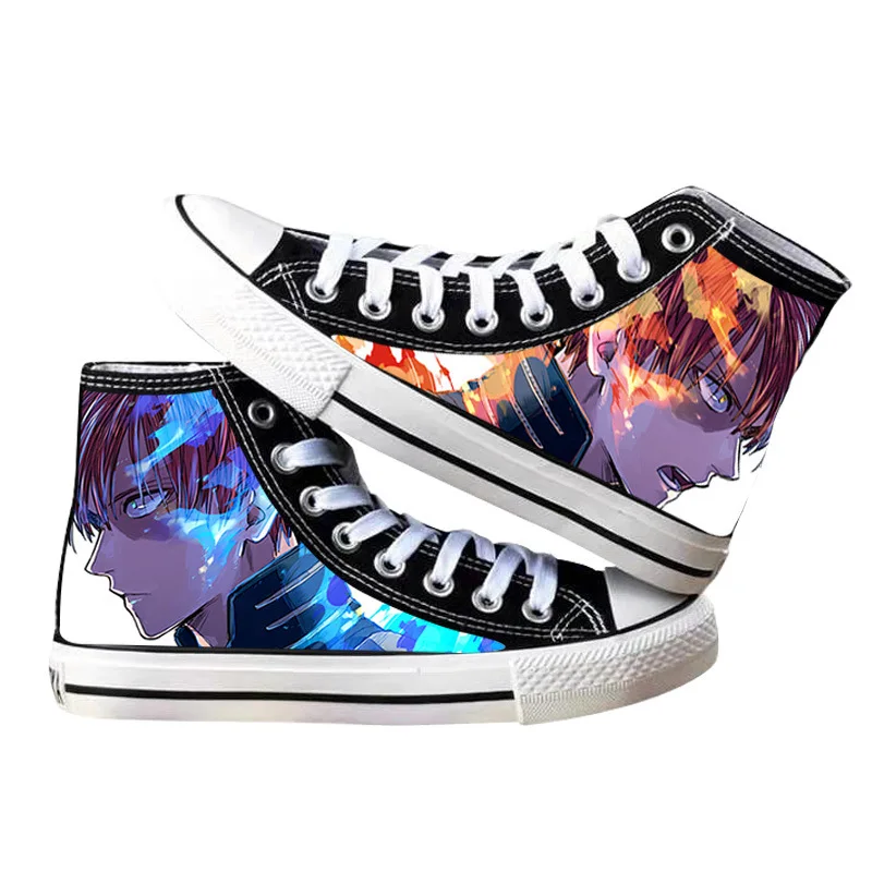 

Men and Women Wholesale Custom Canvas Shoes Hand-painted High-top Canvas Shoes Shoe Box Rubber Custom High Top Leather Sneakers, 6 colors