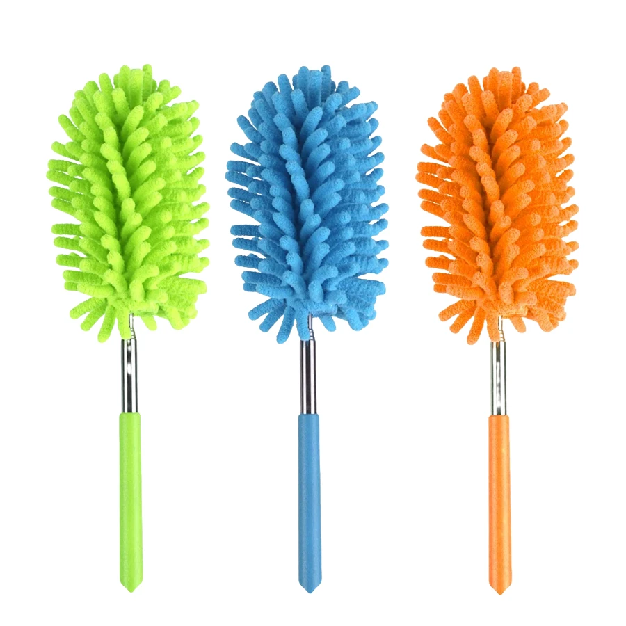 

A2416 Home Car Office Cleaning Brush with Extension Pole Ceiling Fan Washable Mini Dusters Extendable Microfiber Feather Duster, Coloful