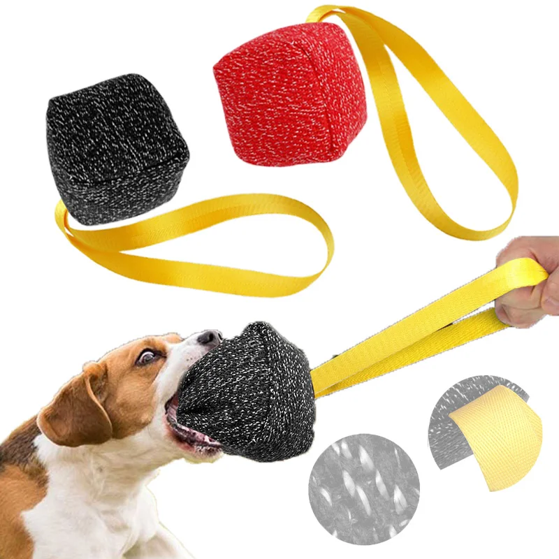 

Factory Dogs Bite Tugs Pillow Training Nylon Rope Handle Tug Toy Indestructible Nylon Dog Toy Pet Chewing Ball Toy