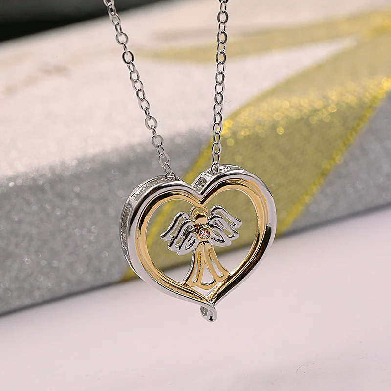 

Elegant Vintage Fashion Jewelry KYNL041 Angel Shape Pendant Necklaces for Women, Silver