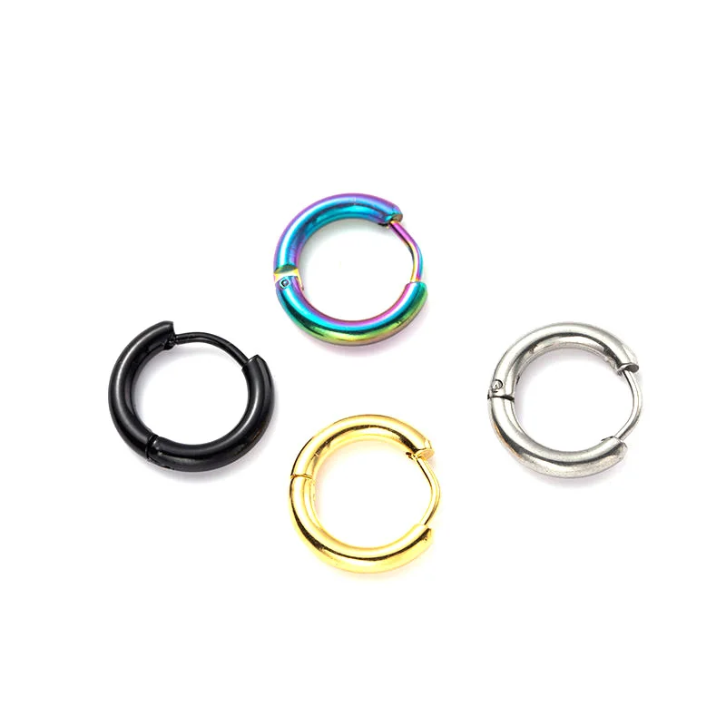 

Hot Stainless Steel Earrings Vintage Round Circle Earrings Buckle For Man