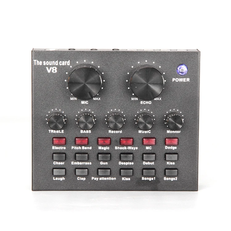 

High Quality Mobile Computer Universal Broadcast Studio Usb Sound Card V8