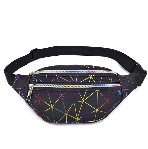 

PU leather waist bag custom logo promotional fanny pack holographic fanny pack for women