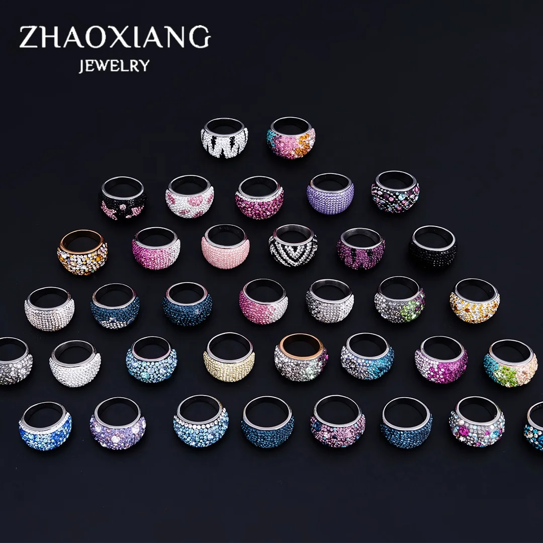

Rings Trendy Cute Stainless Steel 18 K Gold Crystal Ring For Women Engagement Wedding Jewelry Wholesale Factory