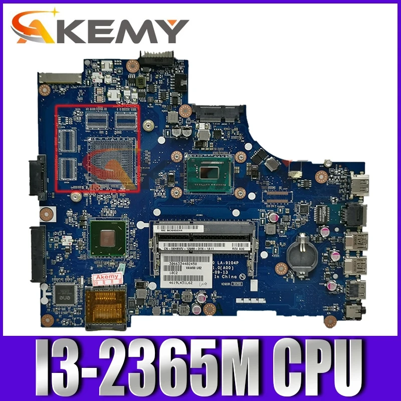 

Original Laptop motherboard For DELL 15R 3521 5521 I3-2365M Mainboard VAW00 LA-9104P CN-051J3G 051J3G SR0U3 SLJ8E