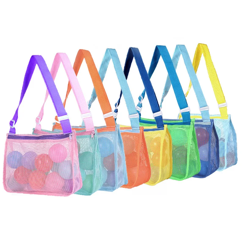 

Kids Beach Bag Summer Holiday Transparent Travel Mesh Beach Toy Storage Bag Children Shoulder Crossbody Bag