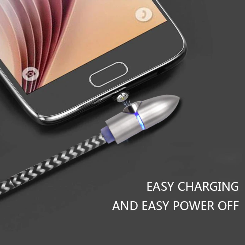 90 degree 2.4A Quick Charger Nylon Braided USB Magnetic Micro USB Cable For iPhone Android Type-C - ANKUX.COM