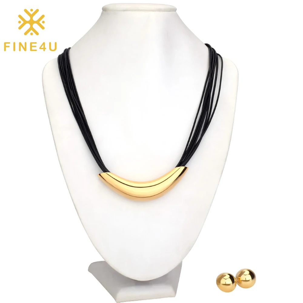 

Hip hop punk men stainless steel gold plated accessories jewelry earrings women statement necklace set