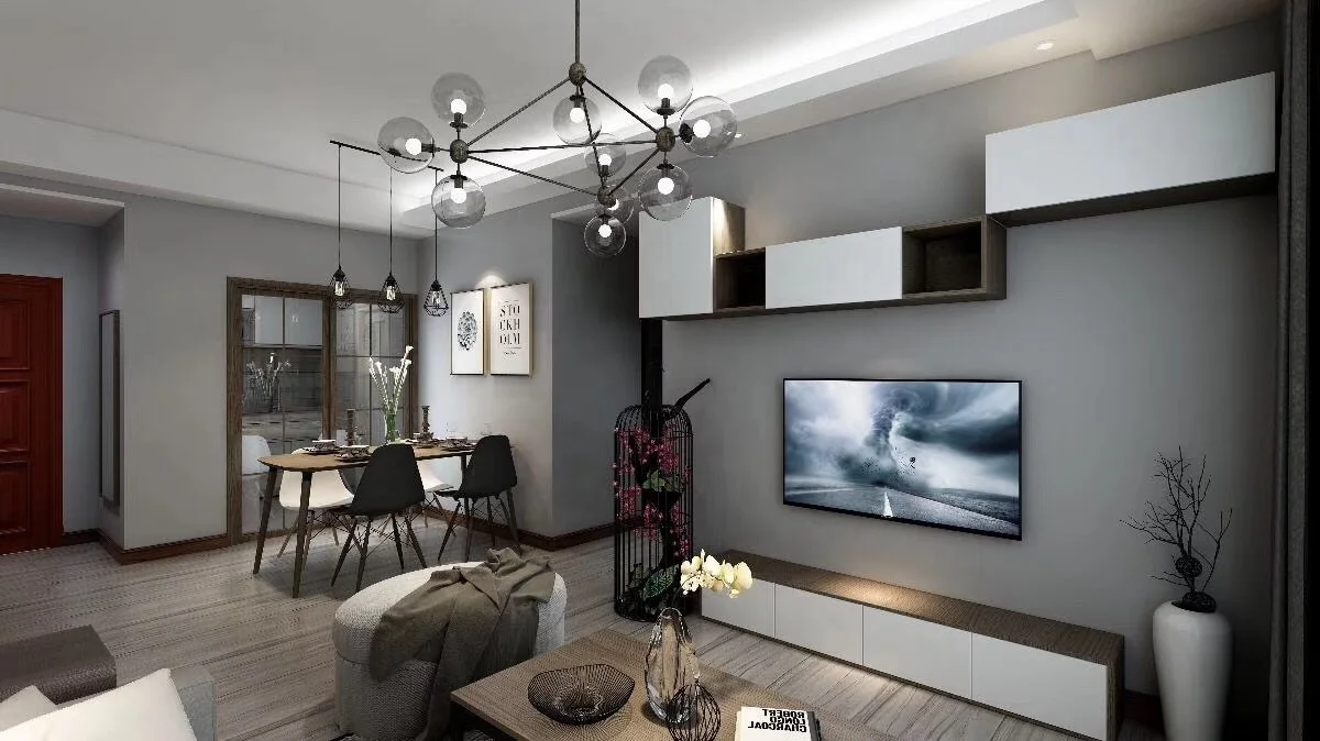 
Freestyle modern design stone grain plywood board TV stand for living room 