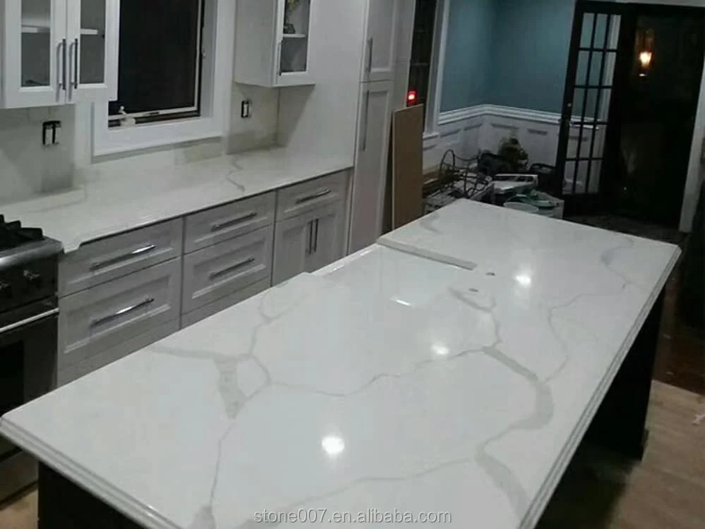Cheap Best Quality Calacatta Color Design Quartz Kitchen Countertops Quartz Table Tops Vanity