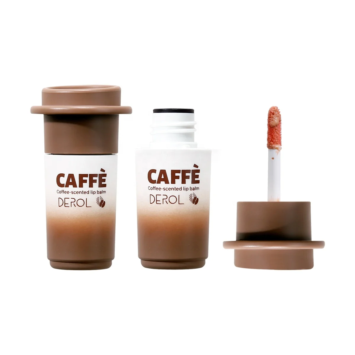 

New Wholesale Fashion Organic Best Makeup Moisturizing Nourishing Cute Coffee Cup Lip Balm, Brown