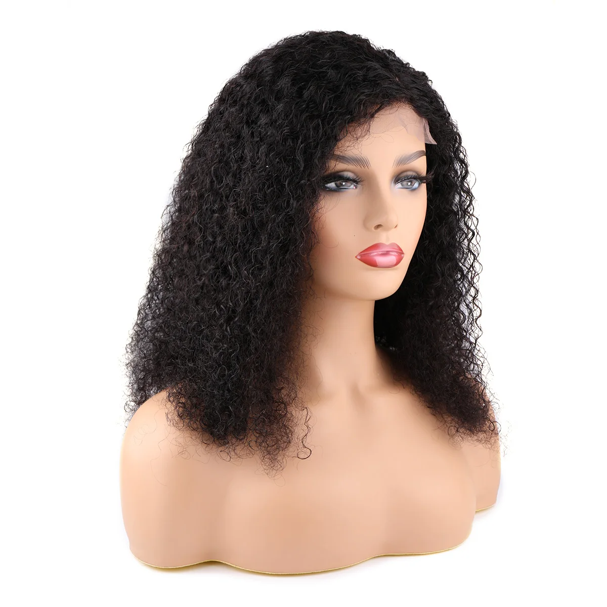 

Wholesale Brazilian Curly Human Hair Extensions Afro Kinky Straight Raw Virgin Hair 4" X4" Lace Closure Wig