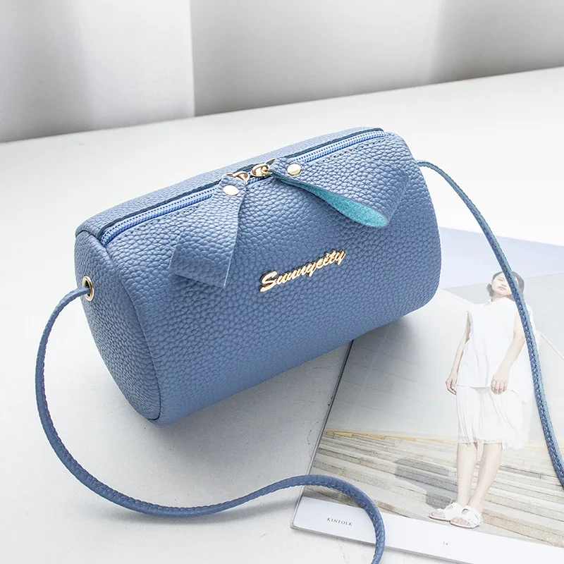 

Ladies Fashion Bow Logo Pillow Bag Cute Pu Leather Single Shoulder Bag