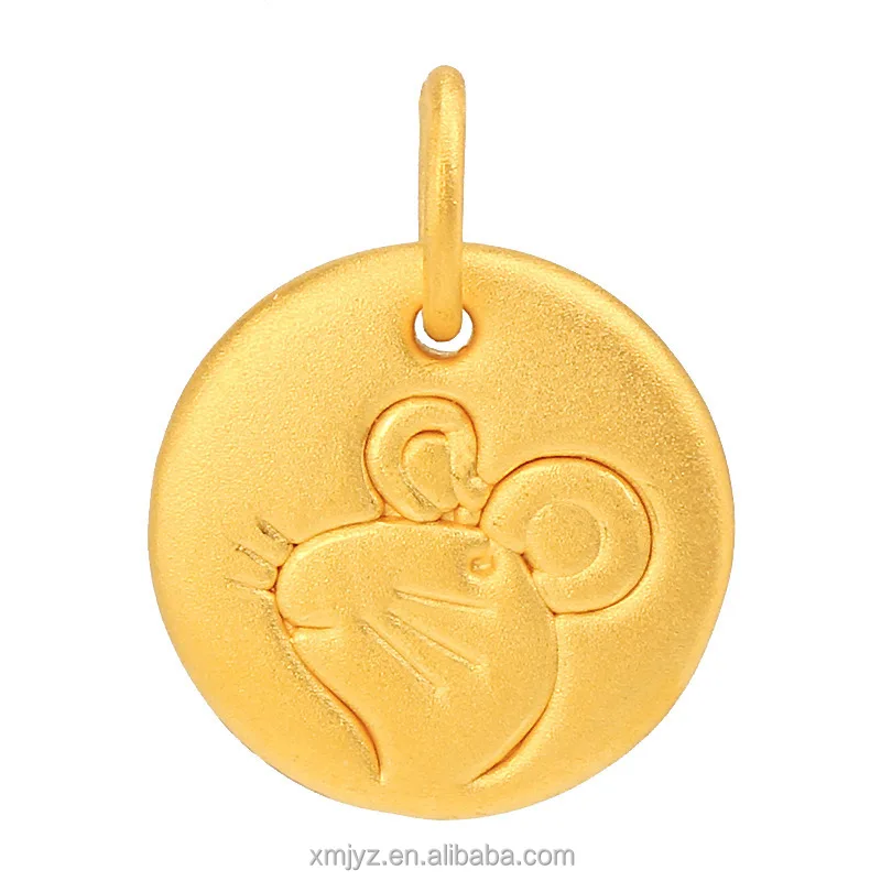 

Certified Gold 999 Pure Gold Zodiac Pendant 3D Hard Gold 12 Zodiac Necklace Painted Enamel Factory Price