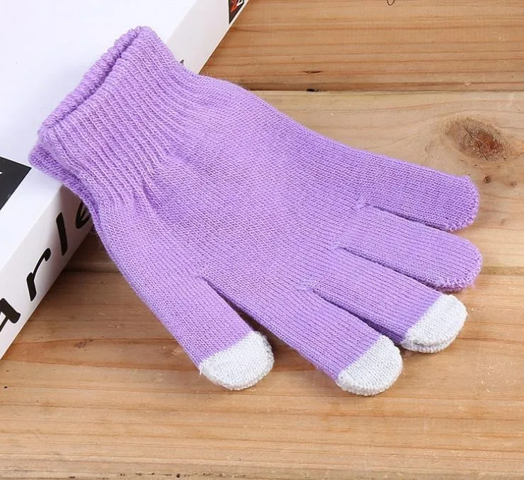 

Fashion Acrylic Top sale Manufacturer Knitted Magic Gloves colorful touch screen Cheap cheap winter wholesale gloves