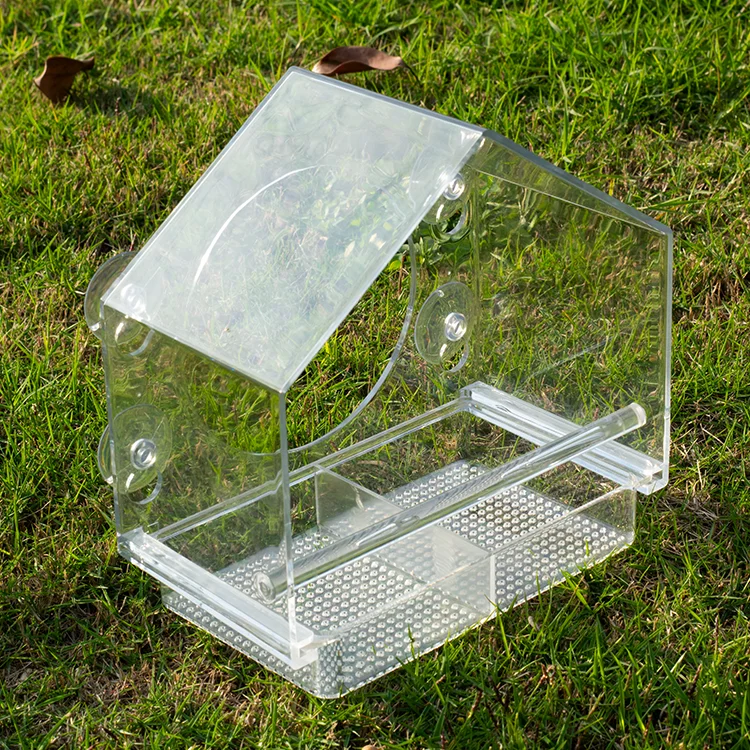 

Rustic No Mess Flower Garden Double Plastic Pc Uv Patent Perky Pet Wild Birds Seed Feeder Tray Bird Feeders For Outdoors Window