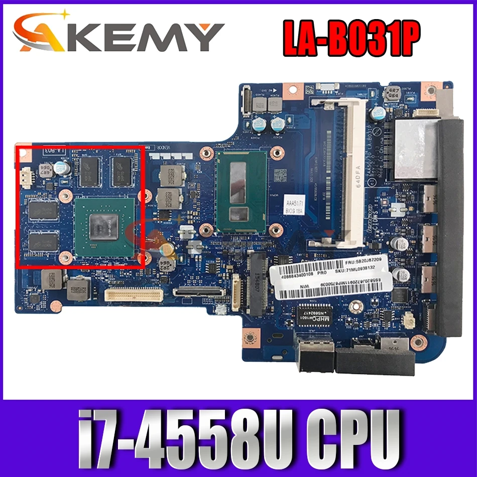 

for ZAA50/70 LA-B031P motherboard A540 A740 All-in-one machine AIO 27-inch Laptop motherboard i7-4558U CPU GeForce 850A