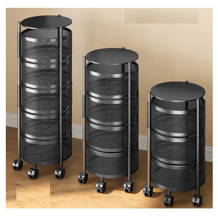 

2021 hot sale high quality multilayer metal multi-function rotating storage rack