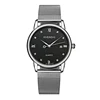 Simple fashion female wrist watch light dial simulation quartz stainless steel mesh with calendar wrist expression companion tab