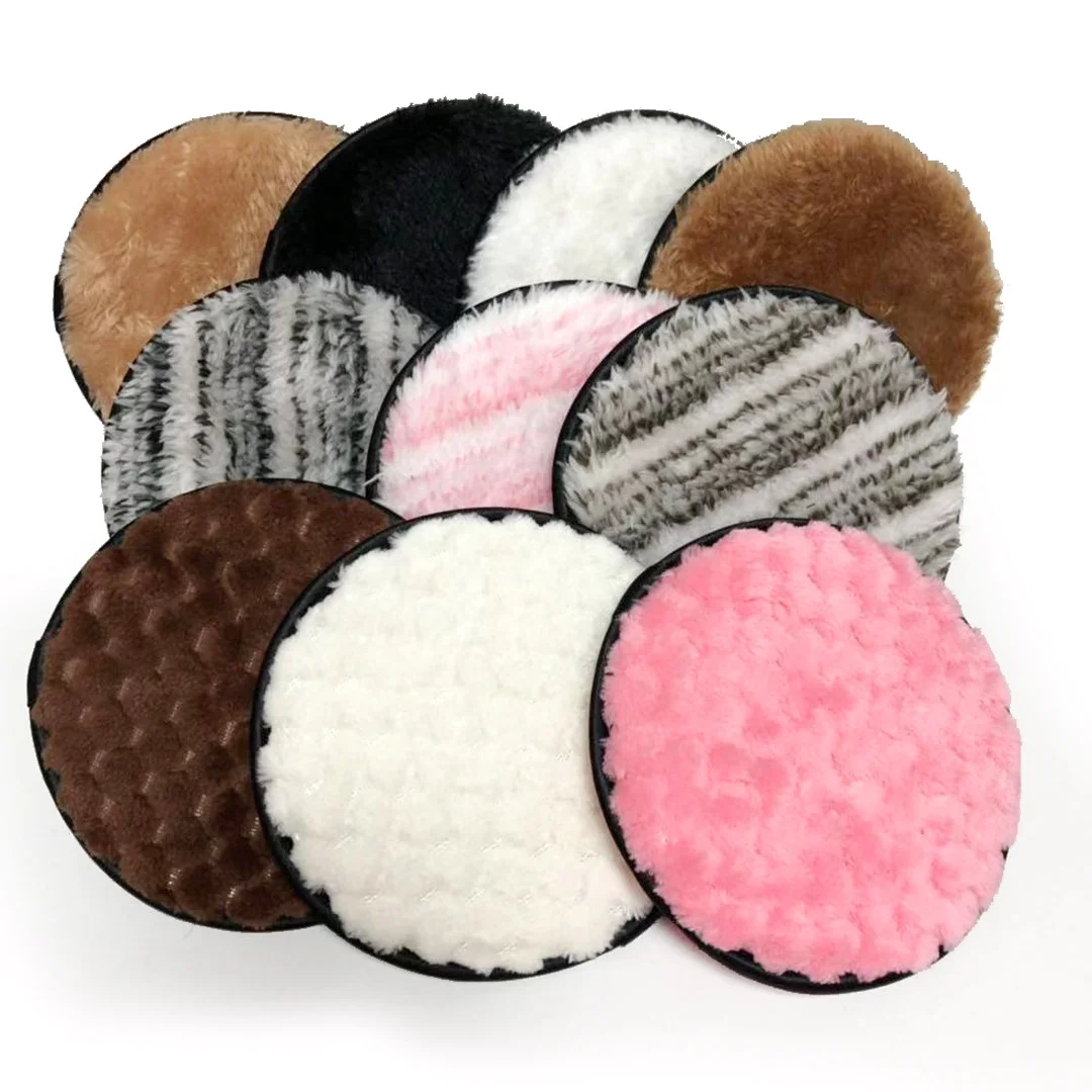 

Custom Almohadillas De Microfibra Washable Soft Microfiber Eraser Puff Round Cloth Reusable Cotton Makeup Cleansing Remover Pad