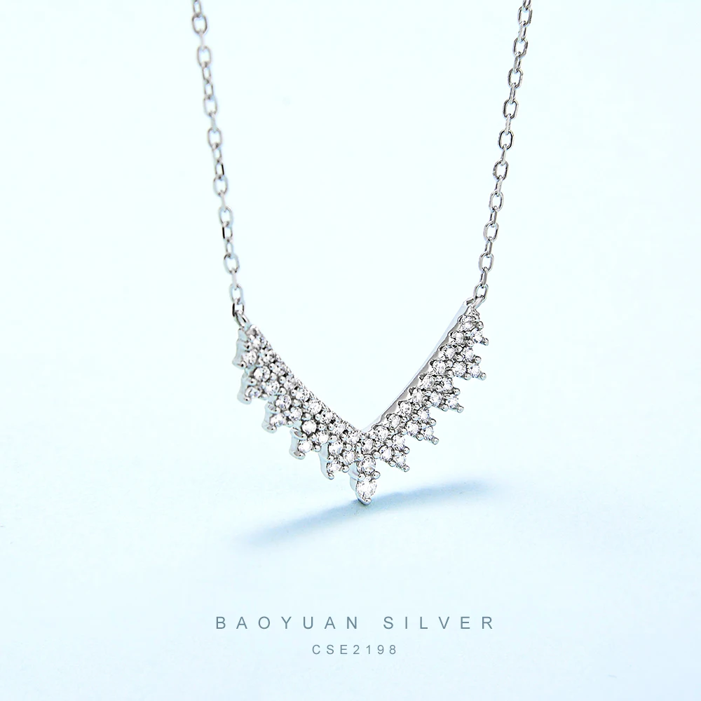 

BAOYUAN Custom Logo silver chain 925 necklace with wholesale price CSE2198(R) With Schmuck, Picture