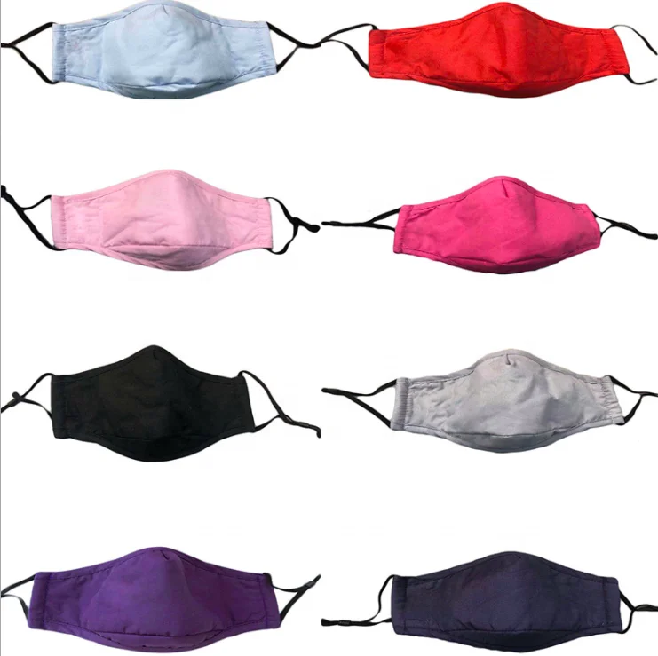 

DHL Free Shipping Anti Dust 4 layer unisex plain cotton cloth mouth mask for indoor and outdoor, Multicolor