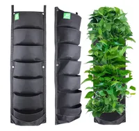 

New Upgraded 4 Pocket 7 Pocket 9 Pocket Waterproof Hanging artificial Vertical Garden Wall Planter Felt Fabric Plant Growing Bag