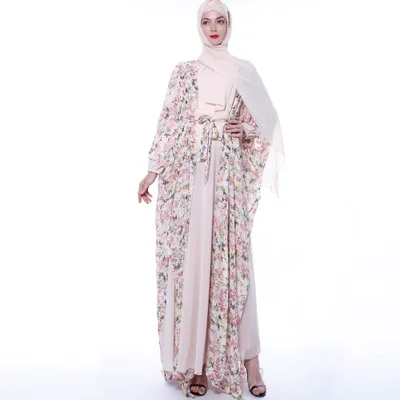 

LSY211 Elegant print womens hijab dress Islamic Clothing Fashion Front Open Kimono Arabic Style Dubai Muslim Abaya, Shown