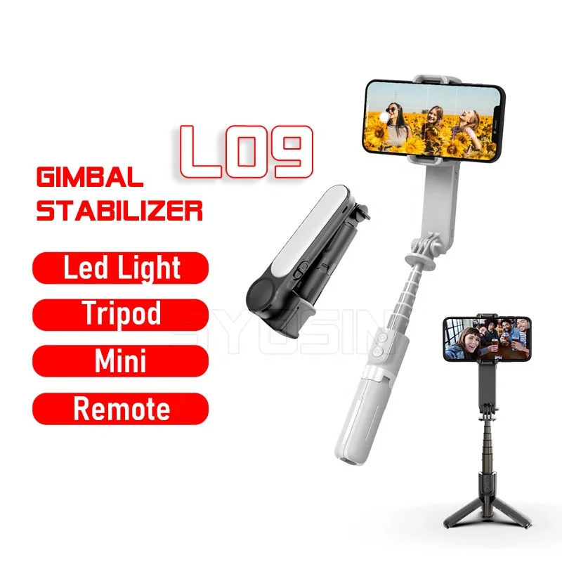 

SYOSIN L09 Aluminum Alloy Selfie Tripod Gimbal Stabilizer Anti-shake For Mobile Phone With Led Light Wireless Remote Shutter