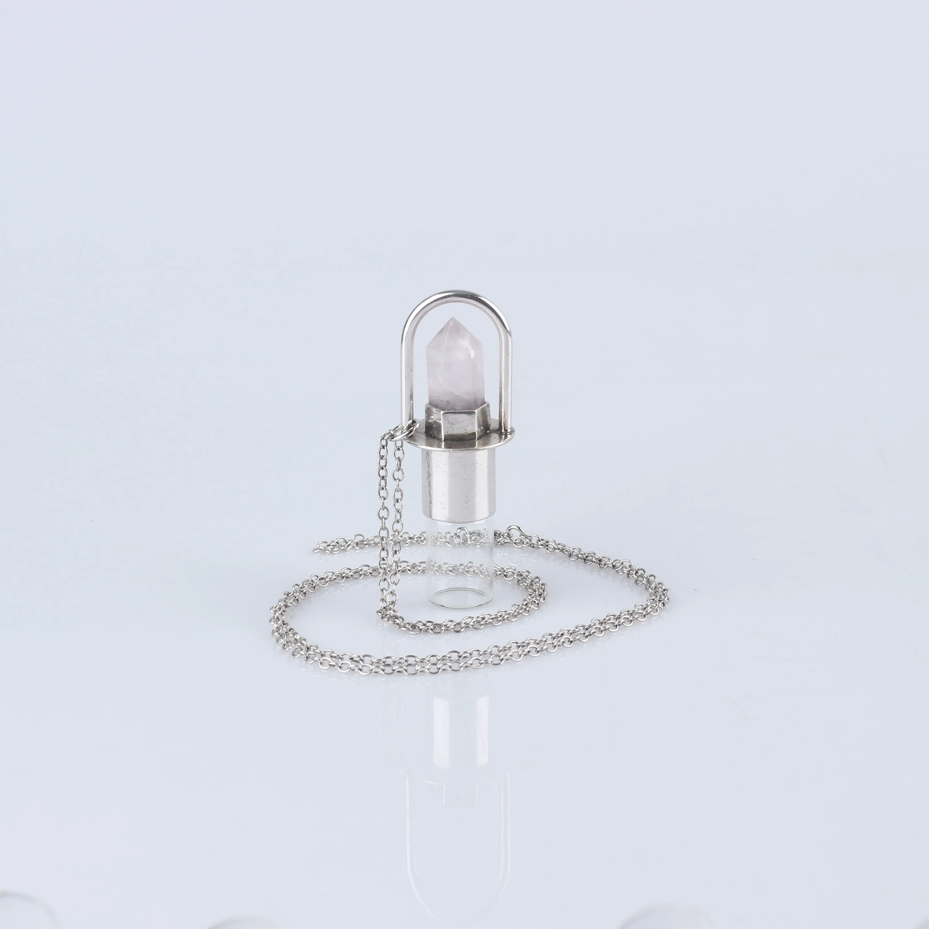 

Wholesale New Fashion Antique Quartz Crystal Essential Oil Roller Diffuser Bottle Pendant Necklace