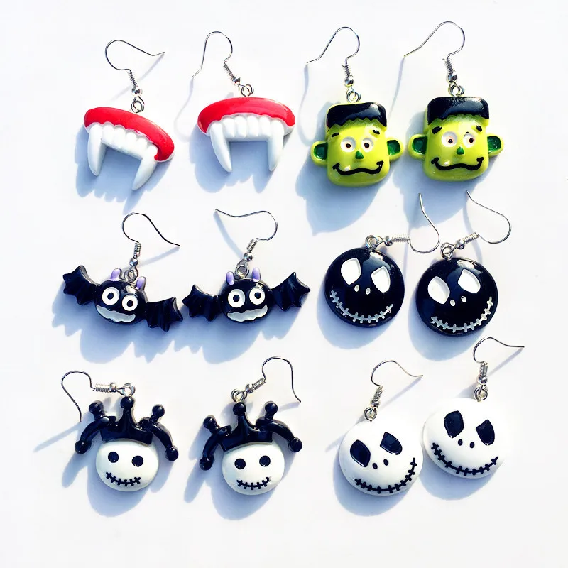 

Earrings Amazon Halloween Series Earrings Funny Jewelry Pumpkin Spider Bat Ghost Ear Hook Earrings