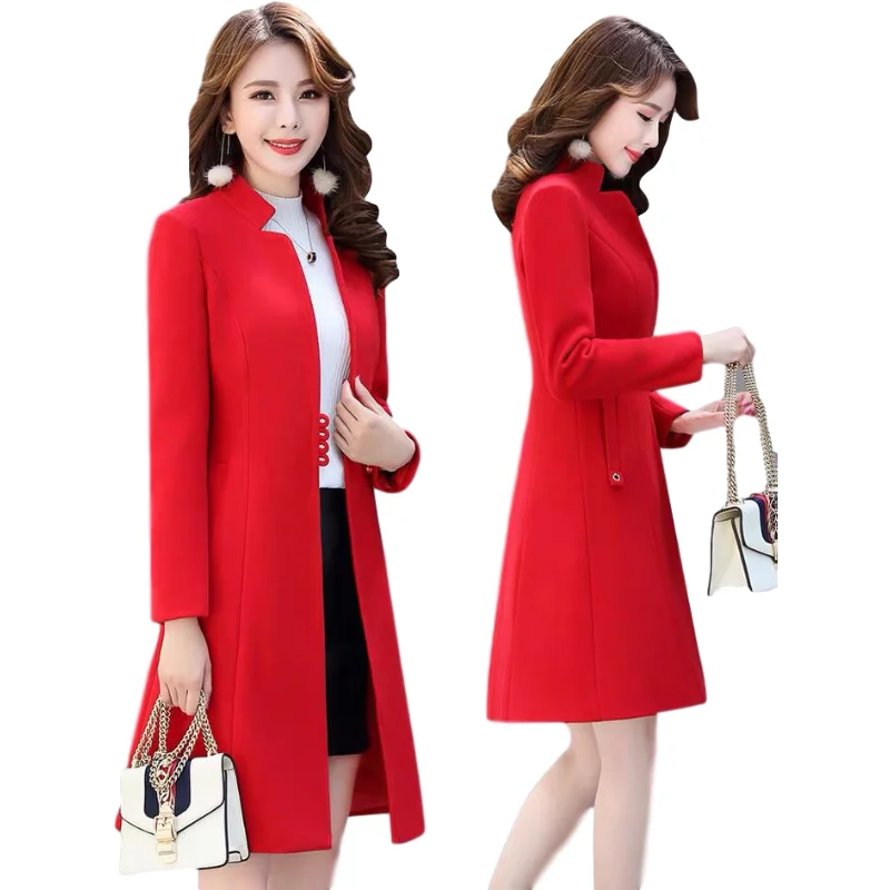 

Hot Sale 2020 new Korean version Double-sided cashmere mid-long high-end loose fashion wool coat