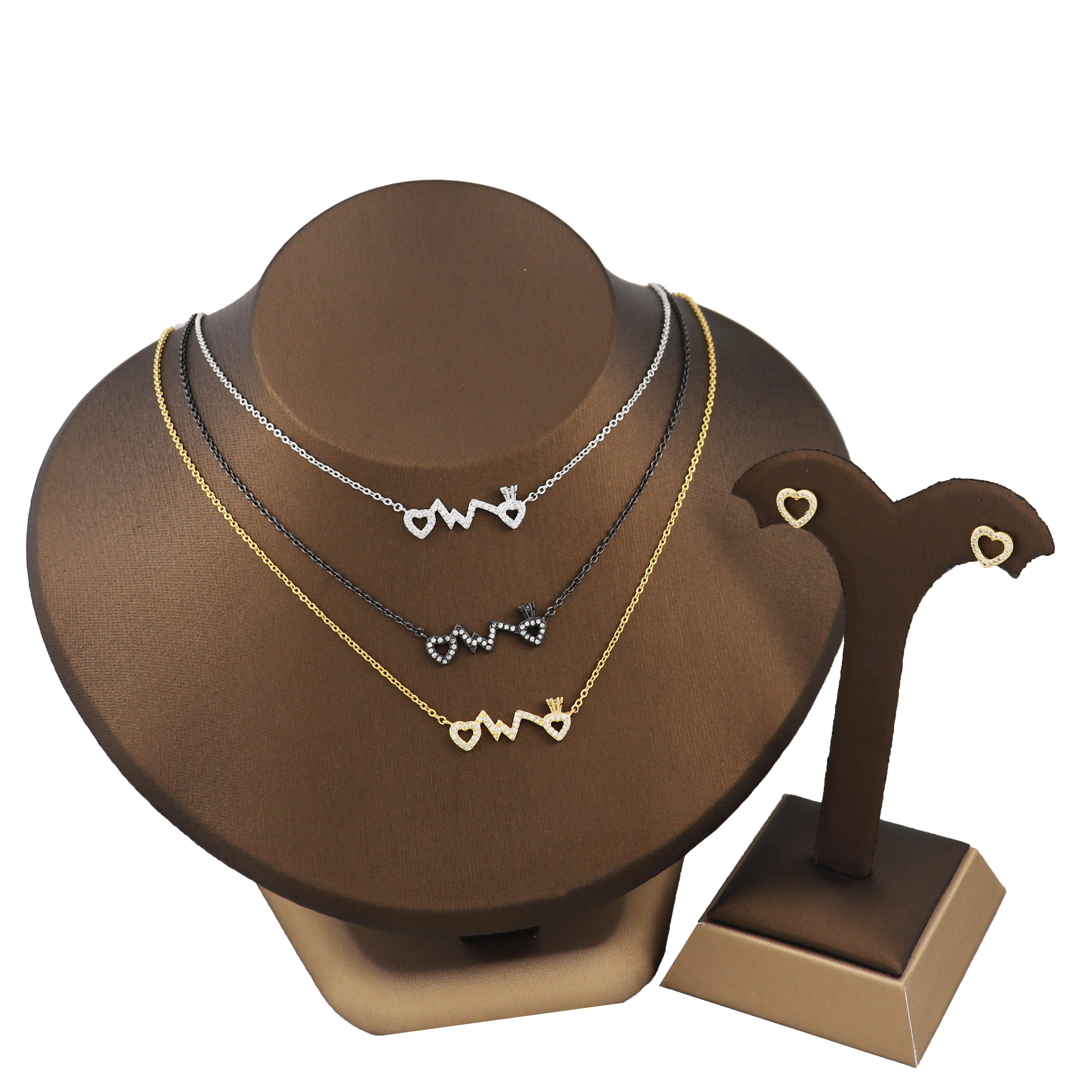 

wholesale women bridesmaid fashion zarconia set bridal jewerly sets wedding dubai 18k gold plated girl heart jewerly set