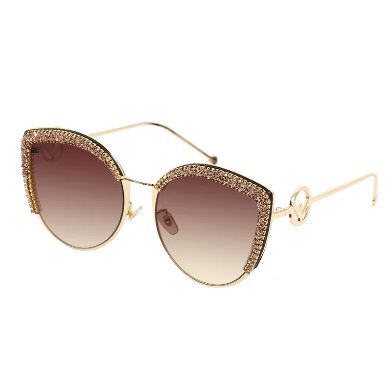 

Fashion Luxury Diamond Metal Frame Sunglasses For Women, Colors