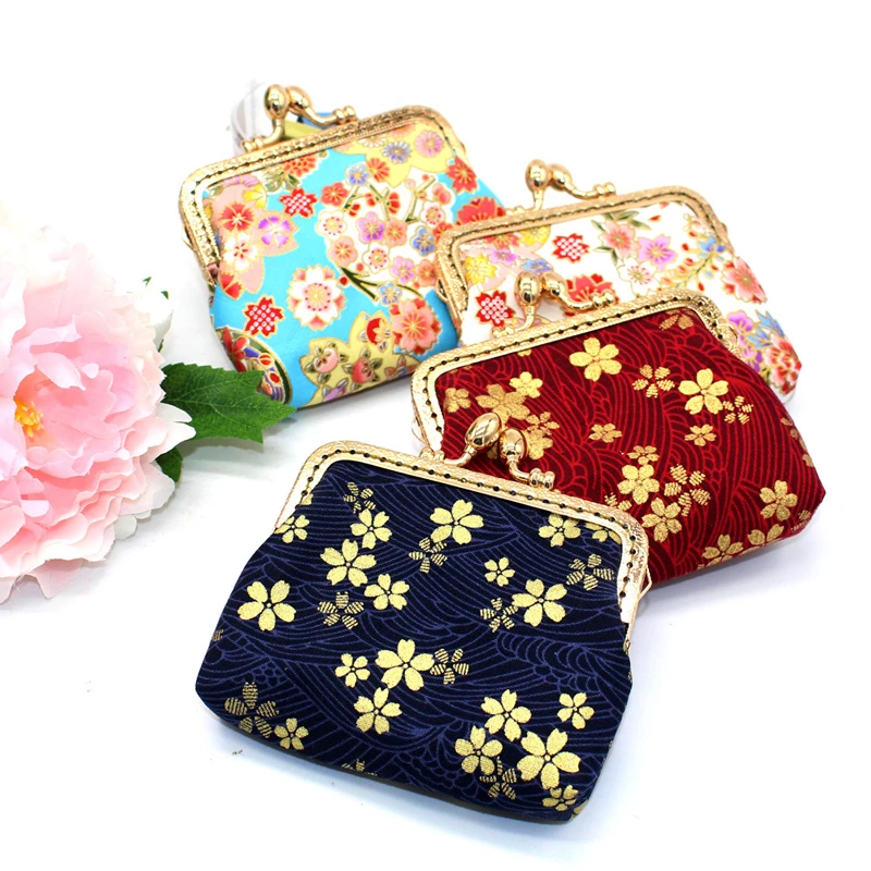

Funny Vintage Floral Print Wholesale Canvas Cute Small Coin Purses Women