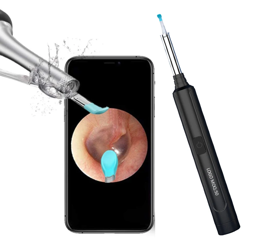

Ear Wax Removal Endoscope Otoscope Earwax Remover Tools with 1080P FHD Camera 6 Led Lights Wireless Connected, Black/white