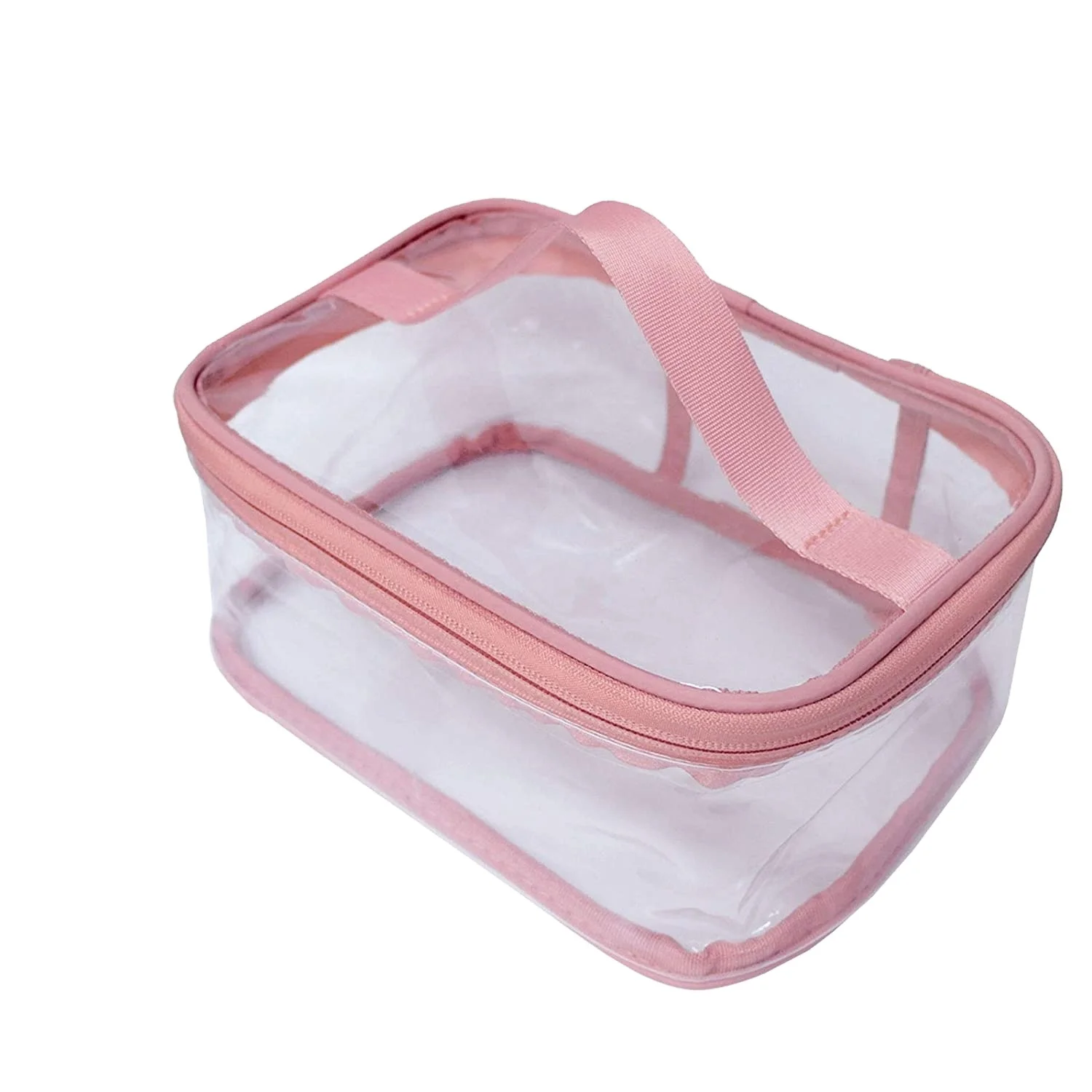 

Custom Cosmetics Bags Promotional Transparent Personalised Zipper Travel Cute Pink Plastic Clear Pvc Cosmetic Bag