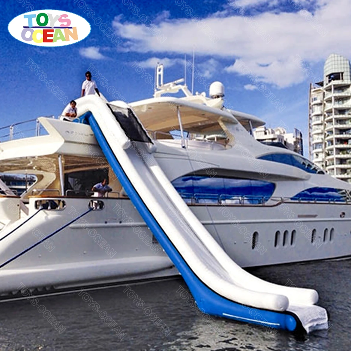 

free shipment customized made Inflatable Yacht Slide Inflatable Boat Dock Pool Yacht Water Slide