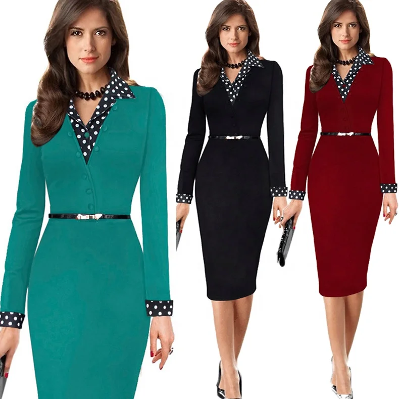 

89519-MX2 3 colors formal women dress