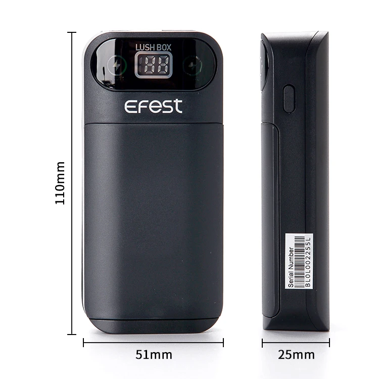 

Portable Charger Efest Lush Box Diy 18650 charger 2 batteries mobile phone 5V 1A Fast charging smart charger