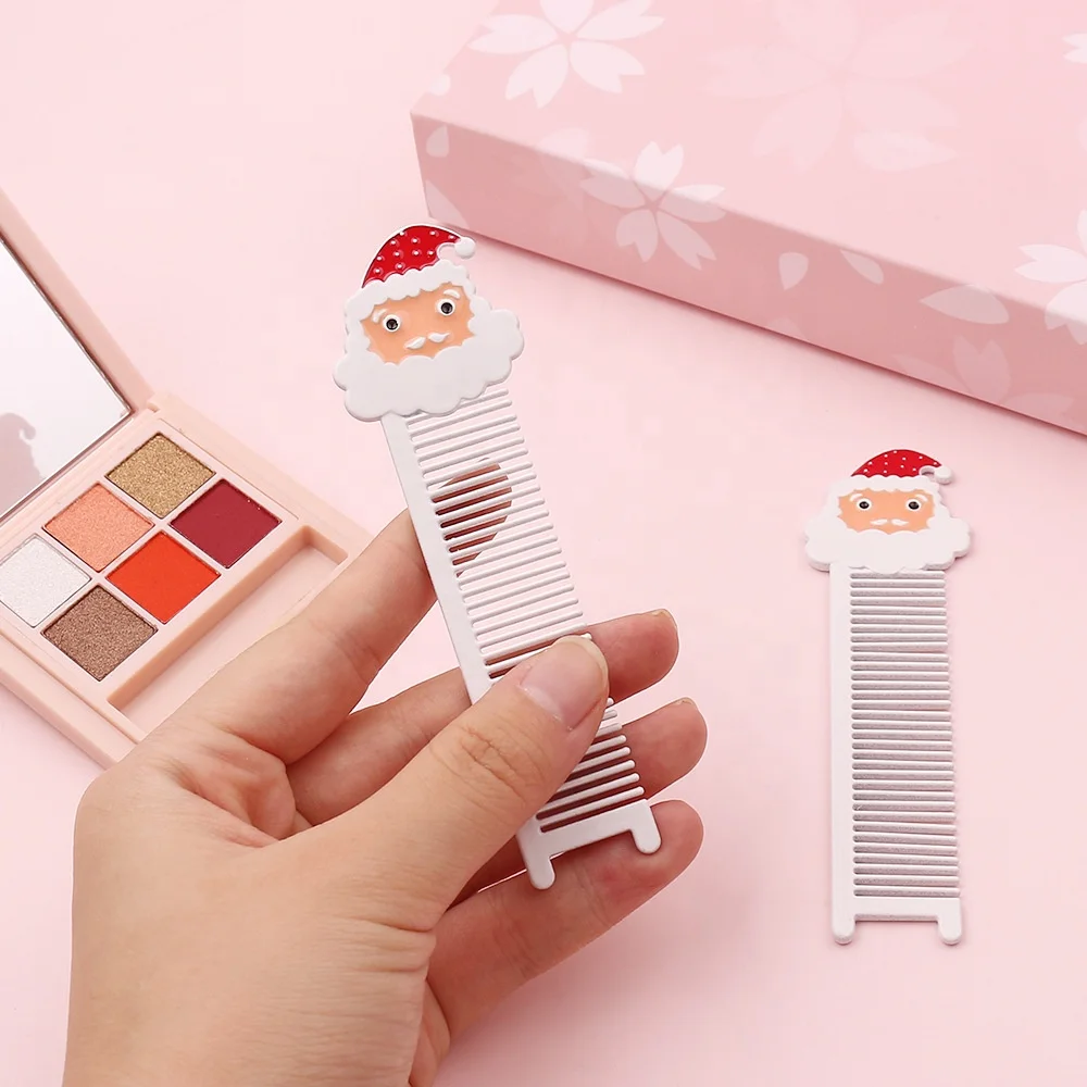 

New Arriving Christmas Series Metal Travel Comb Lovely Snowman/Santa Claus Makeup Comb Christmas Gift