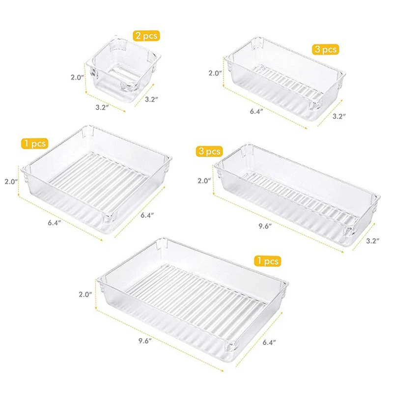 

Factory Wholesale 10-piece set small transparent food storage containers cosmetics storage box drawer