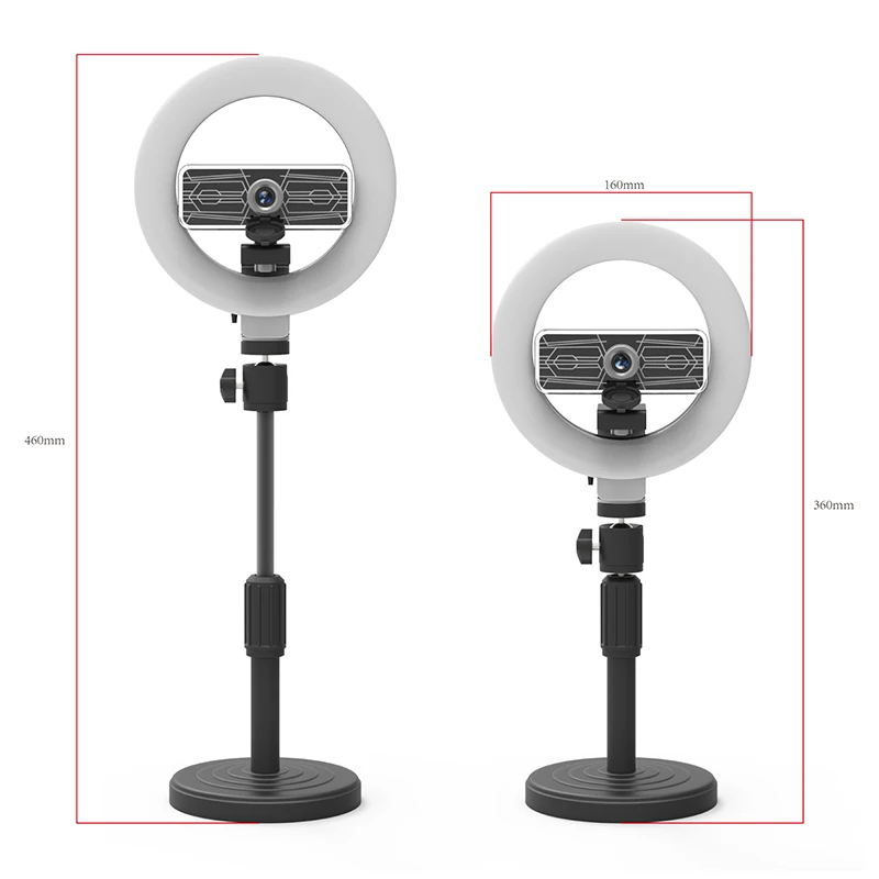 

Makeup Mirror Flash Light Mini Usb Clip Mobile Live Video Circular Ceiling Photography Led Selfie Ring Light with Webcam Camera