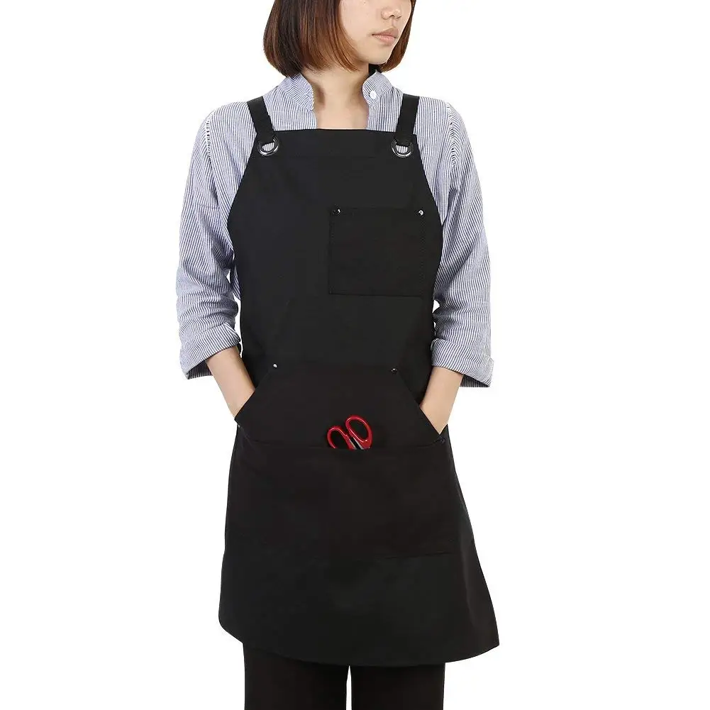 

Wholesale Custom Logo Cotton Polyester Waterproof Chef BBQ Cooking Cleaning Aprons For Cafe Restaurants Kitchen Apron, Customized