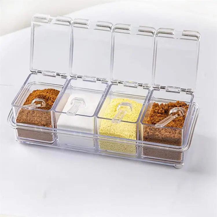 

Acrylic Plastic Spice jars BBQ Pepper Bottle Clear Plastic Container for Condiment seasoning containers kitchen Spice Jar
