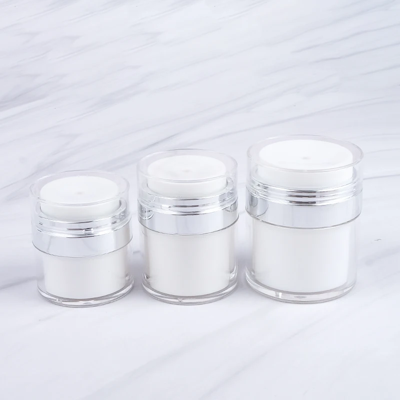

In Stock 15g 20g 30g 50g Plastic Jar Airless Pump Cream Jar Lotion Bottle Airless Cosmetic Jars